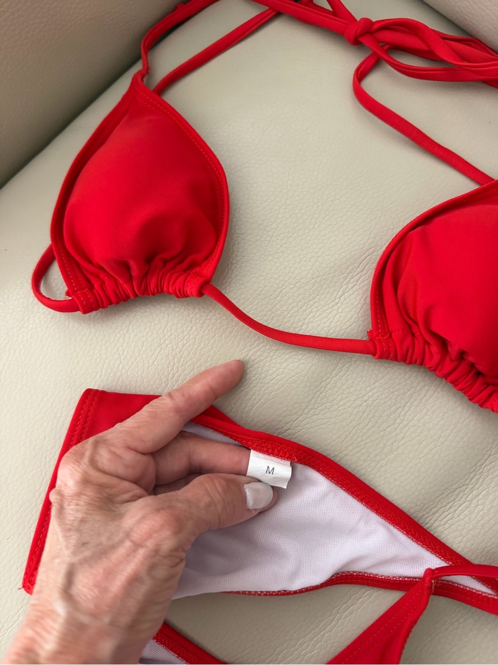 Red String Triangle Bikini Set - Picture 3 of 3